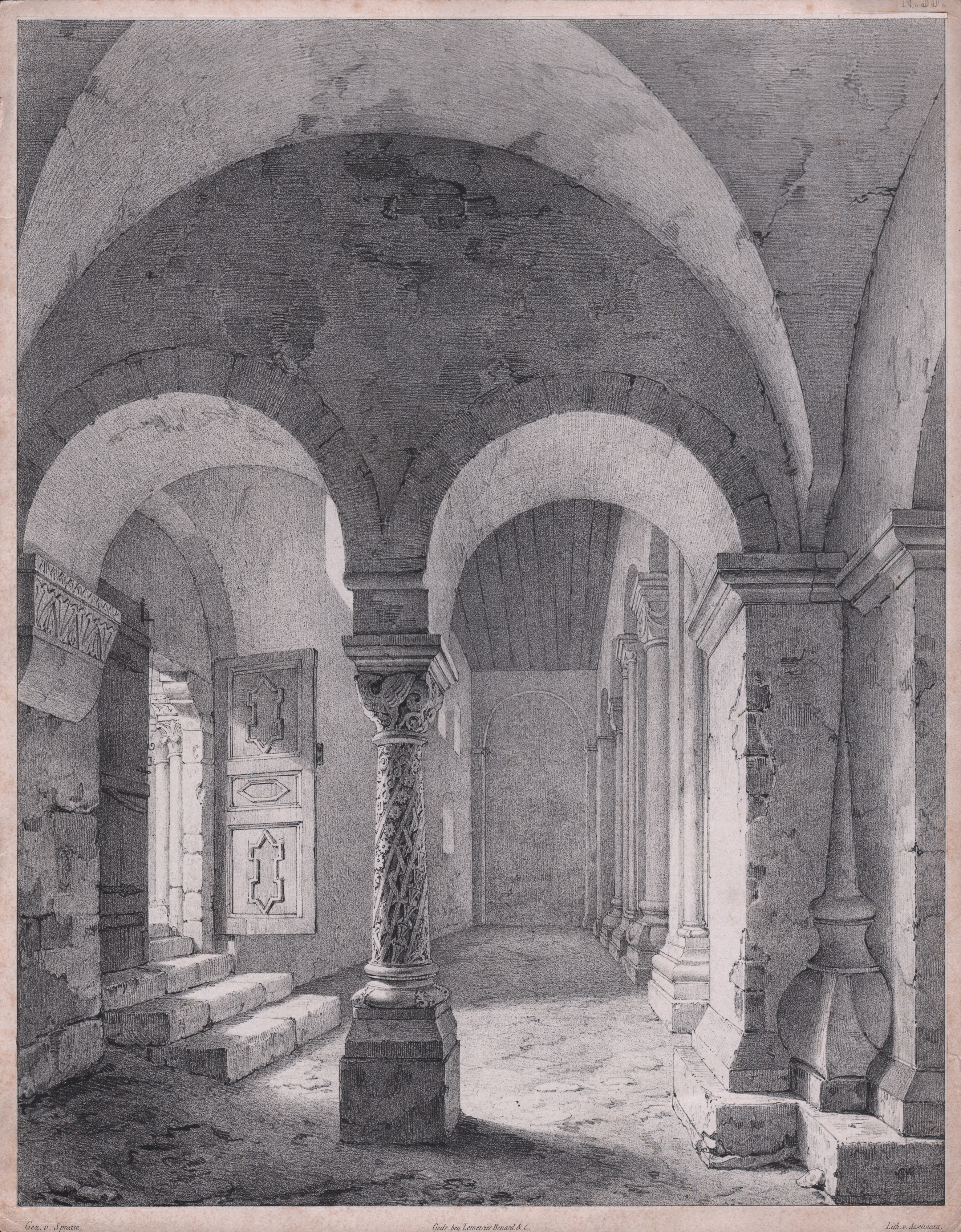 Romanik. - Lithografie von Carl Sorosse (1819 - 1874)