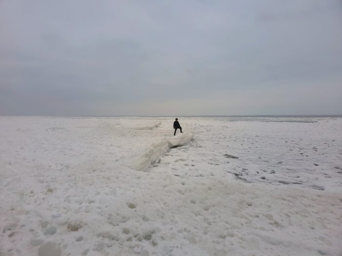 Dirk Walther auf dem Ostseeeis